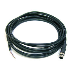 M12 A Code 3P Male to Open Cable, 5 Meter, Wire:UL 24AWG*5C Black, IP68 Protection