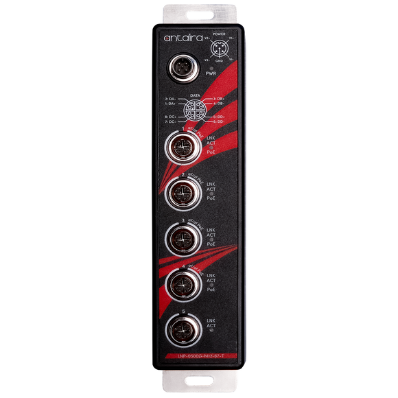 5-Port Gigabit M12 Industrial IP67 Waterproof POE+ Ethernet Switch, w/5*10/100/1000Tx with M12 connector