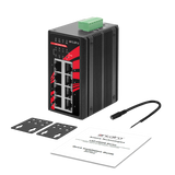 Compact 8-Port Industrial Gigabit PoE+ Unmanaged Ethernet Switch, w/4*10/100/1000Tx (PSE: 30W/Port) + 1*10/100/1000Tx, 48~55VDC