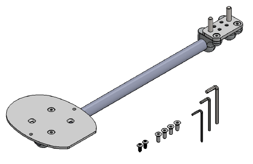 Scanner Charger Base Bracket Add on for Ultra180 Montior/Keyboard Tray (Connects to bottom of keyboard mount)