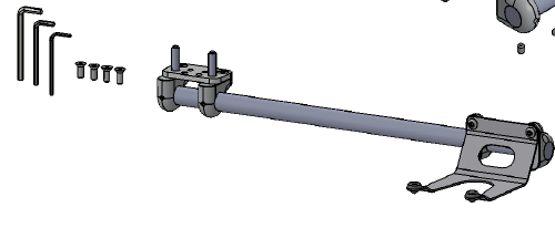 Scanner Bracket Add on for Ultra180 Montior/Keyboard Tray (Connects to bottom of keyboard mount)