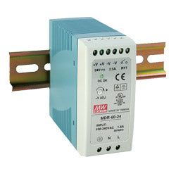 60 Watt Series / 12 VDC / 5.0 Amps Industrial Slim Single Output DIN Rail Power Supply