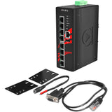 8-Port Industrial PoE+ Managed Ethernet Switch w/8*10/100/1000Tx Gigabit Ports, 12~36VDC
