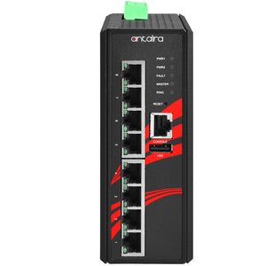 8-Port Industrial PoE+ Managed Ethernet Switch w/8*10/100/1000Tx Gigabit Ports, 12~36VDC