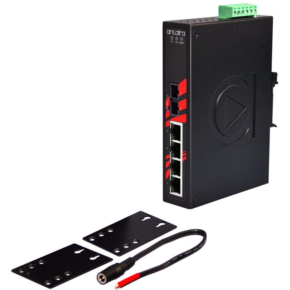 5-Port Industrial Unmanaged Ethernet Switch, w/1*100Fx (SC) Multi-Mode ...