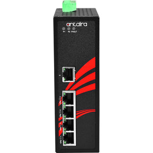 5-Port Industrial PoE+ Unmanaged Ethernet Switch, w/4*10/100Tx (30W/Port) + 1*10/100Tx, 12~36VDC