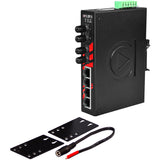 6-Port Industrial PoE+ Unmanaged Ethernet Switch, w/4*10/100Tx (30W/Port), 2*100Fx Multi-mode 2Km, ST Connector,48~55VDC