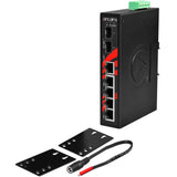 7-Port Industrial Unmanaged Ethernet Switch, w/5*10/100Tx + 2*100/1000 SFP Slot