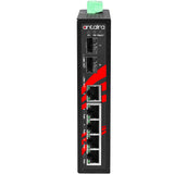 7-Port Industrial PoE+ Unmanaged Ethernet Switch, w/4*10/100Tx (30W/Port), 1*10/100Tx + 2*100/1000 SFP Slot,48~55VDC