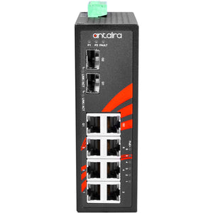 8-Port Industrial PoE+ Unmanaged Ethernet Switch, w/6*10/100Tx (30W/Port) + 2*Gigabit Combo Ports (2*10/100/1000 RJ45, 2*100/1000 SFP); 12~36VDC
