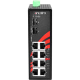 10-Port Industrial PoE+ Unmanaged Ethernet Switch, w/ 8*10/100/1000Tx (30W/Port) + 2*100/1000 SFP Slot; EOT: - 40°~75°C, 48~55VDC with Conformal Coating