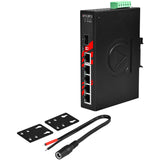 6-Port Industrial Unmanaged Ethernet Switch, w/5*10/100/1000Tx + 1*100/1000 SFP Slot