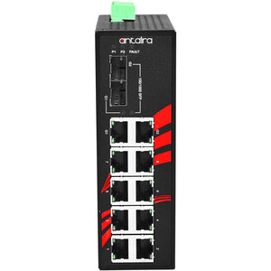 10-Port Industrial Gigabit Unmanaged Ethernet Switch, w/8*10/100Tx + 2*Gigabit Combo (2*10/100/1000 RJ45, and 2*100/1000 SFP Slot)