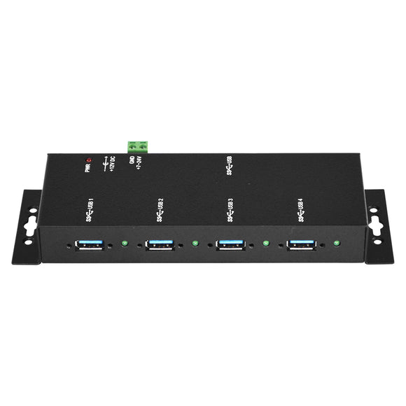 Industrial 4-Port USB3.0 Hub, Metal Case, with Locking Feature