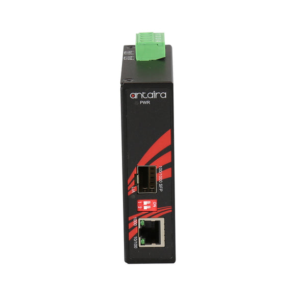 Compact 10/100/1000TX to 100/1000SX/LX Industrial Gigabit Ethernet Media Converter, with SFP Socket