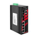 6-Port Industrial PoE+ Managed Ethernet Switch, w/4*10/100Tx (30W/Port), and 2*100Fx Multi-Mode 2Km, 12~36VDC- Version 2 Hardware