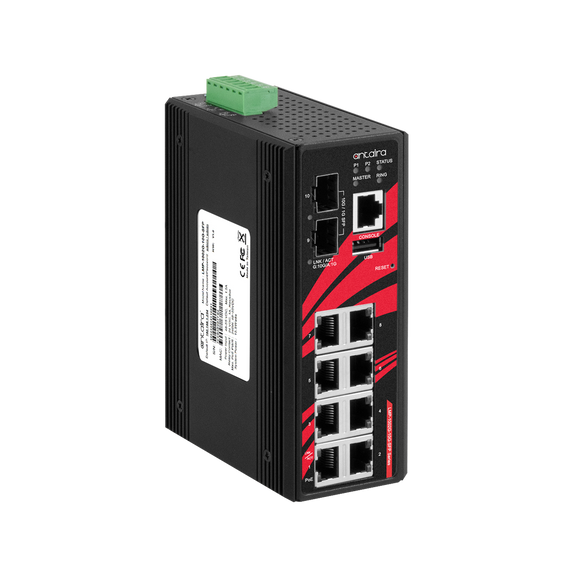 10-Port Industrial PoE+ Light Layer 3 Managed Ethernet Switch, w/8*10/100/1000Tx (30W/Port) + 2*1000/10G SFP+ Slots