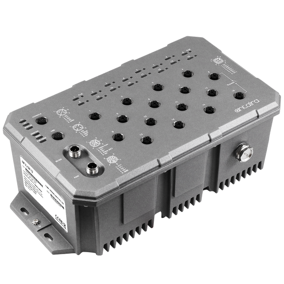 16-Port Industrial M12 IP67 Waterproof Gigabit POE+ Managed Ethernet Switch w/16*10/100/1000Tx Ports
