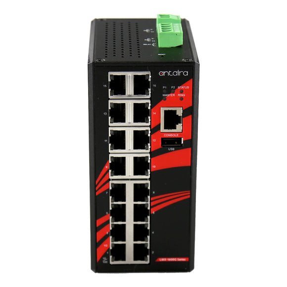16-Port Industrial Gigabit Managed Ethernet Switch w/16*10/100/1000Tx Ports
