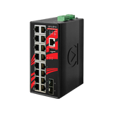 18-Port Industrial Gigabit Managed Ethernet Switch, w/16*10/100/1000Tx Ports + 2*100/1000 SFP ports