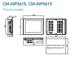 15" NP Industrial Panel Mount Touchscreen PC Intel i5-6300U