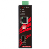 Compact Industrial Gigabit IEEE 802.3bt Ethernet-to-Fiber Media Converter, 1*10/100/1000Tx RJ45 (90W/Port) to 1*100/1000 SFP Slot